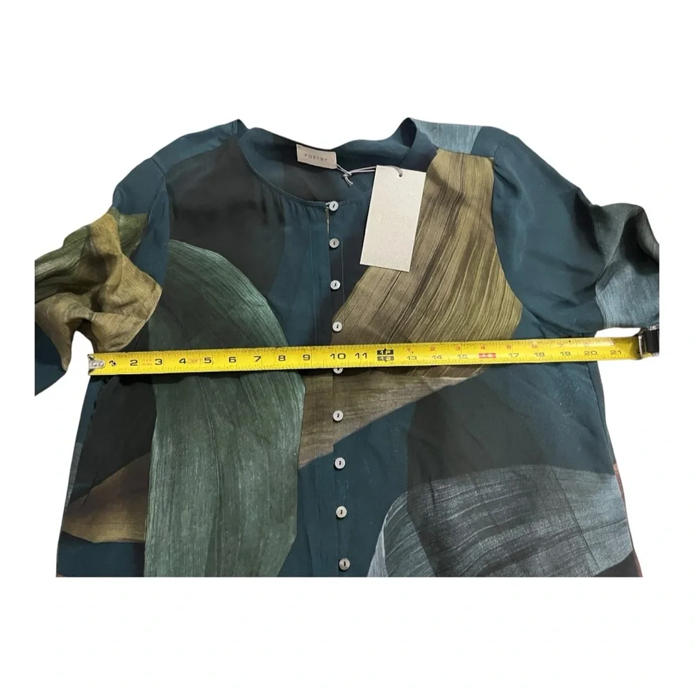 Poetry Silk Leaf Print Tunic Top - Picture 6 of 7